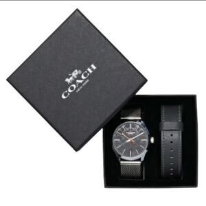 COACH MEN'S BOXED BAXTER WATCH GIFT SET 39 MM INTERCHANGEABLE STRAPS NEW IN BOX!
